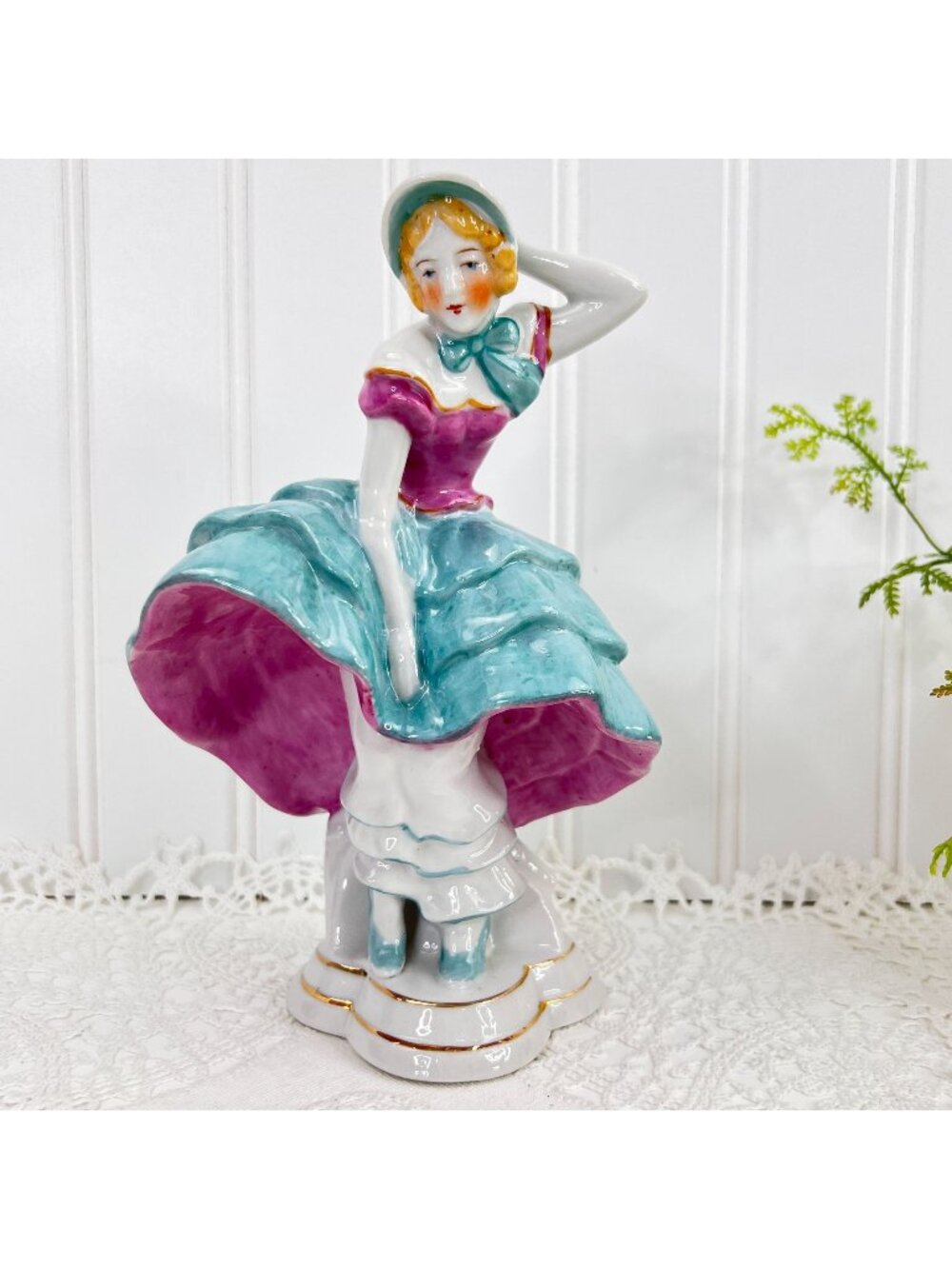 Vintage Mid Century Japan Crinoline Lady Figurine Statue